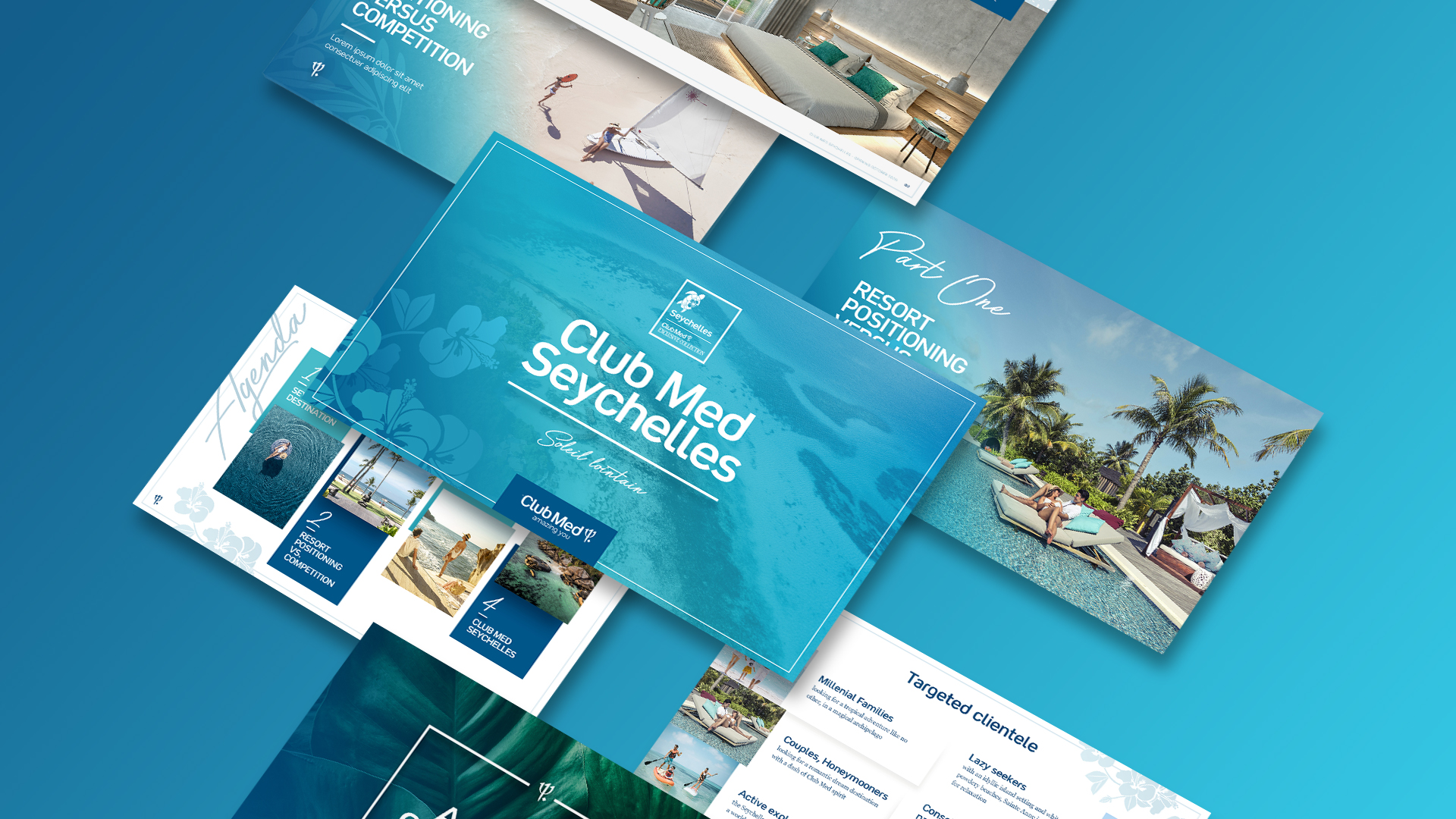 Image d'une création graphique de présentation digitale pour Club Med, conçue par Maki Maki Studio, directeur artistique freelance.