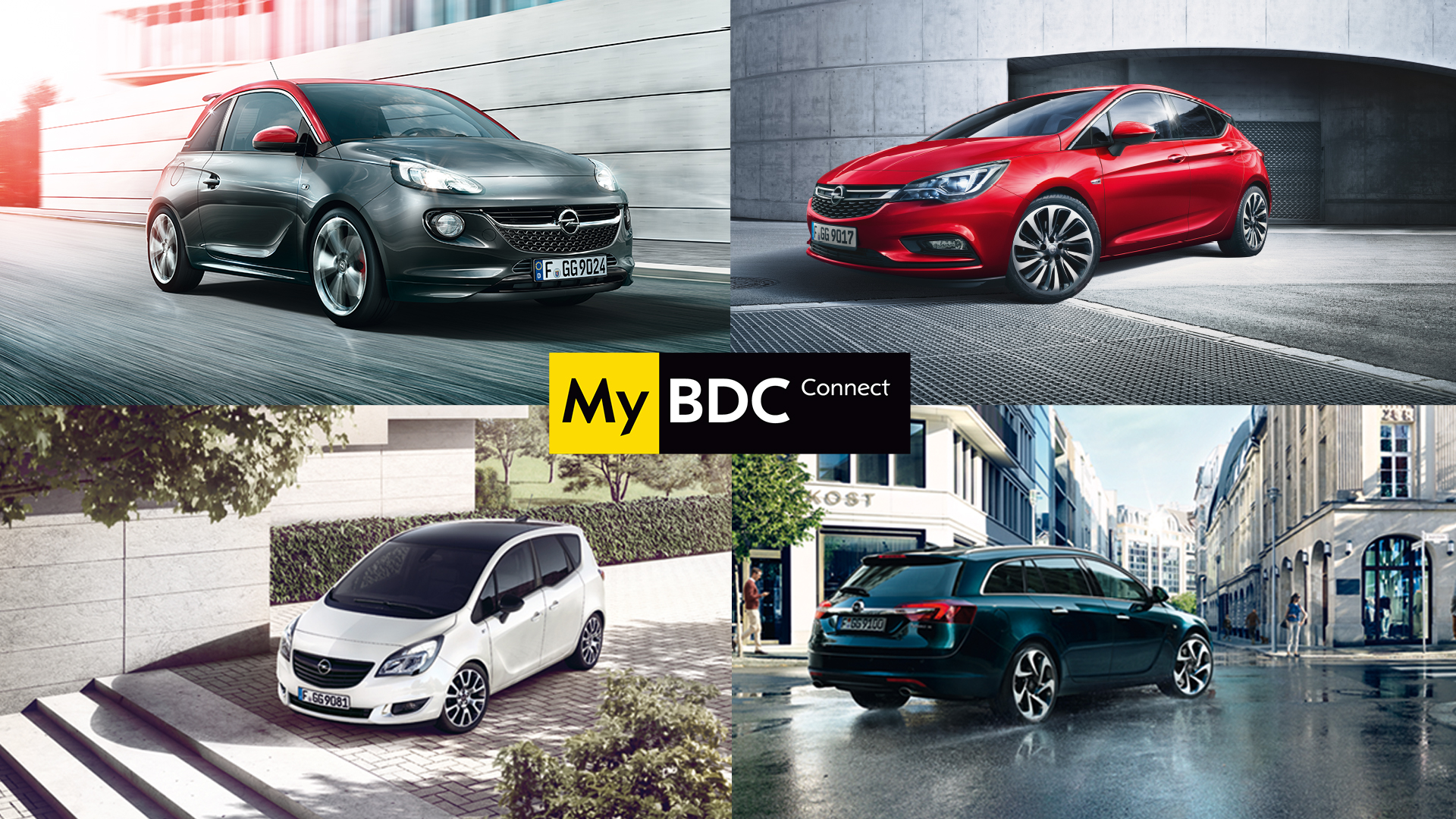 Image d'une création graphique de site internet et d'habillage print pour MyBDC Connect Opel, conçue par Maki Maki Studio, directeur artistique freelance.