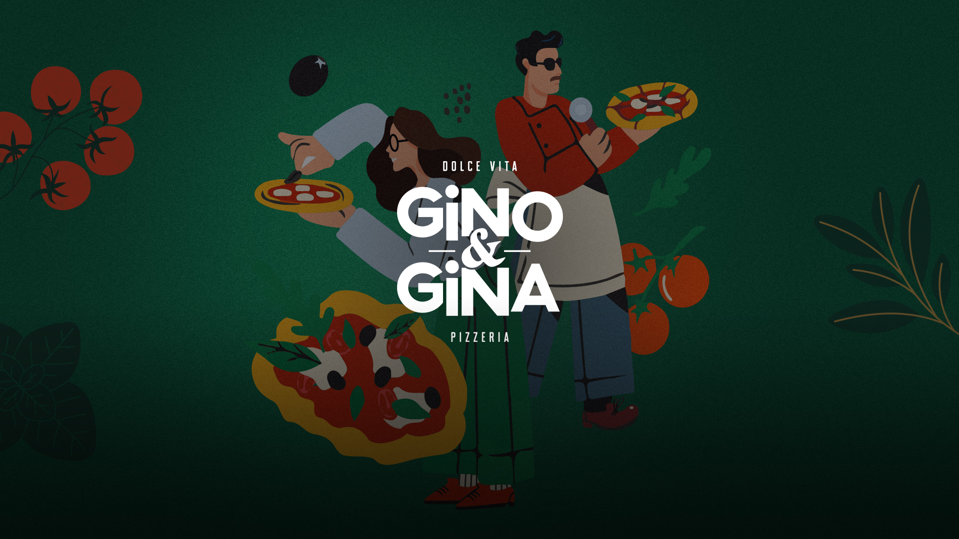 Image d'une création graphique d'un site internet et d'une charte graphique pour Gino & Gina, conçue par Maki Maki Studio, directeur artistique freelance.