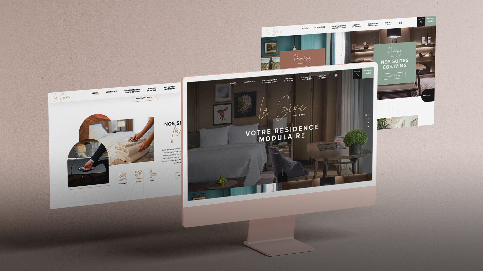 Image d'une création graphique de site internet pour la résidensce hôtelière 