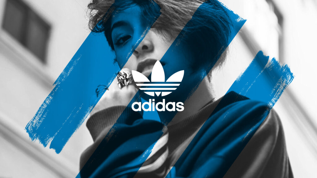 Image d'une création graphique de présentation digitale pour Adidas, conçue par Maki Maki Studio, directeur artistique freelance.